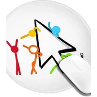 Alan Becker Five Stick Figures With Fire Mouse Pickaxe Round Mouse Pad Computer Keyboard Mouse Mat Gamer PC Desk Mat