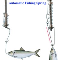 Automatic Fishing Spring Fish Hook Trigger Stainless Steel Bait Catch Fish Automatically Fish Trap Fishing Accessory Tackle FVIP