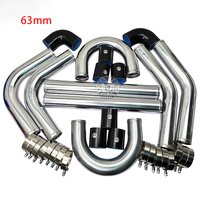 2.5" INCH 63mm UNIVERSAL 2MM THICKNESS ALUMINUM INTERCOOLER TURBO PIPE PIPING KIT