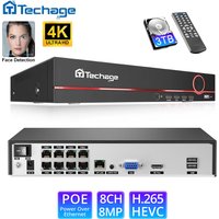 Techage 8ch h.265 4k/8mp/5mp poe nvr cctv sicherheits überwachungs system für poe ip kamera netzwerk kamera vcr unterstützung max 14tb
