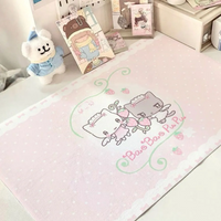 Leather Desk Pad Protector Polka Dots Anime Strawberry Kawaii Mouse Pad Office Desk Mat Waterproof Non-Slip PU Desk Blotter Pad