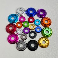 15 Pcs Multi-color Colourful Gasket Aluminum Cup Head Washer Anodized For Button Head Screw Round Washer M2 M2.5 M3 M4 M5 M6 M8