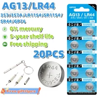 20pcs LR44 AG13 30mAh Cell Coin Watches Battery L1154 357 SR44 RW82 1.5V Alkaline Button Batteries Suitable For Watch Cell