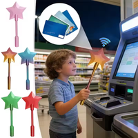 Tap-to-Pay Credit Card Wand Contactless Payment Card Holder Stick 3D Printed Star Magic Credit Card Wand for Kids Birthday Gifts