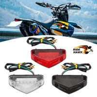 12V Motorcycle Brake Tail Light E-Approved Motorcycle Stop Running License Plate Lamp Universal for ATV Dirt Bike