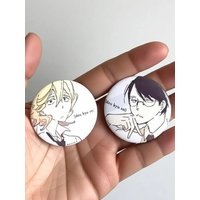 2pcs/sey Anime Doukyuusei Rihito Sajo Hikaru Kusakabe Cosplay Brooch Metal Badge Corsage Pins Accessories Costume Ornament
