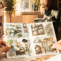 Vintage Daily life Scrapbook supplies,Sticker Book,Creative Decorative Material,Notebook Diary Stickers,Aesthetics Stationery