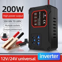 Universal Socket Portable Vehicle-mounted Home Auto Inverters Car Power Inverter 200W 12V/24V To 220V Converter Charger Adapter
