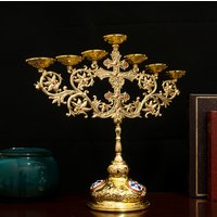 New 2026 Orthodox Cross Candlestick, Jesus Candlestick Zinc Alloy Gold-plated Candlestick Church Supplie, Religious Box Gift