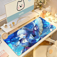 Genshin Impact Kamisato Ayaka Mouse Pad Large Non-Slip Waterproof Mat Stitched Edge Keyboard Pad for Gaming Daily Office