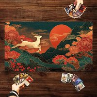Gorgeous scenery and deer Magic Card Battle Mat MTG Playmat Anti-slip Base 35X60CM gathering gaming mats Board Game Mat for TCG