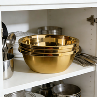 3Pcs Stainless Steel Mixing Bowls, Stainless Steel Kitchen Bowls for Cooking, Baking, and Dough Mixing, Salad Bowls for Washing Vegetables and Fruits, Soup Bowls, Salad Bowls in Three Sizes Suitable
