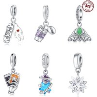2024 Real 925 Sterling Silver Star Moon Charms Beads Leisure sport Fit Original Bracelet For Women DIY Travel Jewelry Gifts