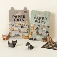 50Pcs 3D Animal DIY Origami Paper Kit Fold Your Own Cats Dogs Dinosaurs Cute Craft Set Handmade Desk Decor Toy for Kids Adults