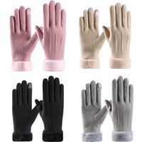 AliExpress Gmarty Thickened Touch Screen Suede Gloves Women Autumn Winter Outdoor Fashion Full Finger Warm Skiing Cycing Hiking Sports Glove Lady