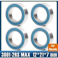 4PCS 3801-2RS MAX Bearing 12*21*7 mm Double Row Full Balls Bicycle Suspension Pivot Repair Parts 3801 Ball Bearings