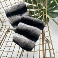Detachable Chinchilla Fur Sleeve Wrist Cuffs Natural Rex Rabbit Fur Cuffs Real Chinchilla Fur Best Selling