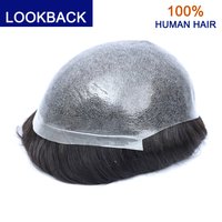 Toupee Hair System for Men with Human Hair 8x10 inch Hairpiece for Men 0.06mm Super Thin Skin Mens Hair System