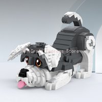 Cute Schnauzer & Husky Puppy Brick Model Kit 635/757 PCS Animal Figure Collectible Display Ornament Home Table Decor Gift