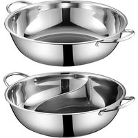 Stainless Steel Hot Pot for Induction Cooker Shabu Shabu Pot Stockpot for Home Barbecue Festivals Family Gathering Restaurant