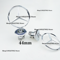 1pcs 44MM Chrome Car Star Hood Badge Front Emblem Logo for Mercedes Benz C E S Class W204 W205 W212 W213 W211 W220 W222 W223