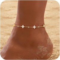 Gold Silver Anklets Bracelet for Women 14K Gold Plated Waterproof CZ Layered Stackable Chain Anklet Trendy Beach Foot Jewelry