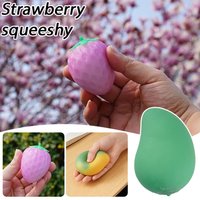 Color Changing Strawberry Mango Squishy Toy High-Tech Stress Relief Ball Temperature Sunlight Sensitive Design Ideal Creative