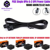PCIe Single 8Pin 6+2Pin GPU Power Cable for Gigabyte GP-UD750GM, GP-UD850GM, GP-UD1000GM Fully Gold Modular Power, 18AWG 60CM