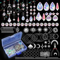 200PCS DIY Suncatcher Making Kits Crystal Prism Sun Catcher Garland Bead Chain Pendant Rainbow Maker Hanging Window Garden Decor