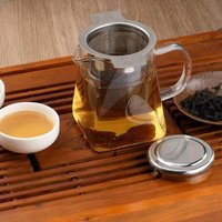 304 StainlessSteel Loose Leaf Tea Infuser Double Handle Dust-Proof Lid Reusable Filter for Tea Coffee Daily Brewing