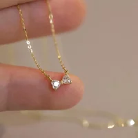 Huitan New Sweet Bowknot Pendant Necklace for Lady Simple Stylish Romantic Neck Accessories Women Trendy Wedding Party Jewelry