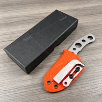 Hochhärte-Edelstahl, ausgehöhlte, leichte EDC-Kleinmesser, gerades GMF1-Messer, orangefarbene Kydex-Scheide, Werkzeuge zum Holzschneiden und für Campingausflüge.