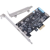 PCIe X1 USB 3.2 Gen1 Expansion Card 2 External Type-C + 19Pin Internal IDC + Type-E Front Panel Port 5Gb PCI Express USB Adapter