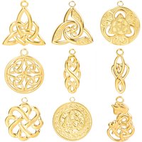 10pcs/lot Vintage Stainless Steel Celtic Knot Trinity Pendants Triquetra Charms Irish Infinity Knot DIY Jewelry Marking Findings