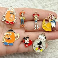 10pcs Cartoon Toy Story Decorations Cute Alloy Pendant Anime DIY Couple Creative Fashion Jewelry Accessories Gift