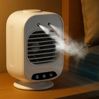 Fast Cooling Portable Air Conditioner with Humidifier and Fan Functions 2000mAh Battery for Home and Outdoor Activities