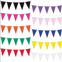 24Feet 20Flags High Quality Full White Garland Pennant Bunting Wedding Decoration Fabric Banners Wedding Party Bridal Decoratio