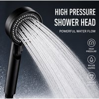 5 Modes High Pressure Shower Head Handheld Adjustable Water Saving Spray Hangable Anti-Clog Nozzles Easy Install for Bathroom