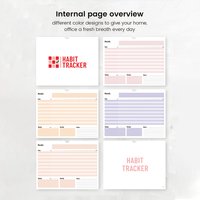 1PC Monthly Habit Tracker Planner 25.5×20.5cm Spiral Bound Goal Journal Daily Weekly Checklist To Do Notes Pad for Home Office