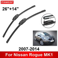 Car Wiper for Nissan Rogue MK1 2007-2014 26" + 14" Front Rear Wiper Blades Brushes Cutter Accessories 2010 2011 2012 2013 2014