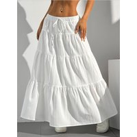 Plus Size New Spring/Summer Women's Half length Skirt with Strap Splicing, Large Swing Skirt, Loose Long Skirt