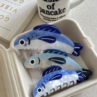 1Pcs Creative Ocean Sardine Hair Clip Cute Shark Texture Ponytail Holder Female Hair Ornament Clip