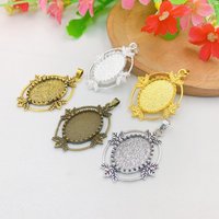 Onebeading Fit 18x25mm Oval Cabochons Frame Bezel Settings Blank Tray For DIY Bracelet Making 5pcs K05422