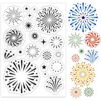 1Sheet Fireworks Clear Stamps Transparent Silicone Stamp Battery Paper Band-aid for Card Making Decoration and DIY Scrapbooking