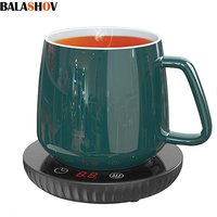 Mug Cup Warmer Coffee Milk Tea Water Cup Heating Electric Touch Pad Temperature Adjustable Hot Tea Maker Heater Warmer EU Plug