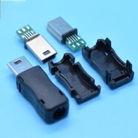 10P Male USB Mini 10 Pin DIY Mobile Data Cable Accessory Interface Mobile Plug Male Straight/curved Shell Three Piece Set