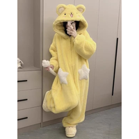 Cute Anime Cardcaptor Sakura Cerberus Spinel Plush Cartoon Home Clothes Warmth Autumn Winter Warm Coral Fleece Pajamas Jumpsuit