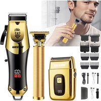 3-in-1 USB wiederaufladbares Herren-Vintage-T9-Friseurset/kabelloser Haarschneider/Bartschneider für Zuhause/Salon, perfektes Geschenk für Männer