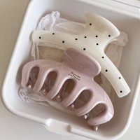 Korean Large Size Acrylic Dragon Bone Shark Hair Clip French Style Polka Point Arc Back of Head Hair Claw Clamp Hair Accessorie