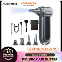 WOLFBOX MF100 Elektrischer Luftstaubsauger Luftgebläse-150000RPM Superleistung, Wiederaufladbarer 3-Gang Bürstenloser Motor für Auto/PC/Zuhause/Outdoor